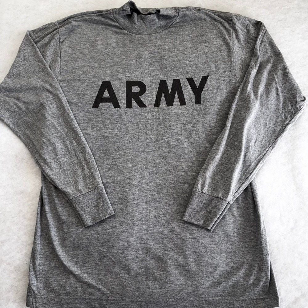 US Army IPFU‎ Physical Fitness Uniform Long Sleeve T-Shirt Gray Medium UNICOR